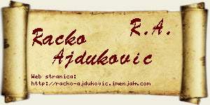 Racko Ajduković vizit kartica